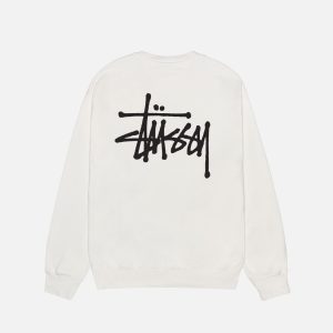 BASIC WHITE STÜSSY CREW PIGMENT DYED