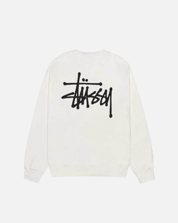 BASIC WHITE STÜSSY CREW PIGMENT DYED