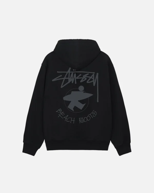 STUSSY BEACH ROOTS ZIP HOODIE – BLACK