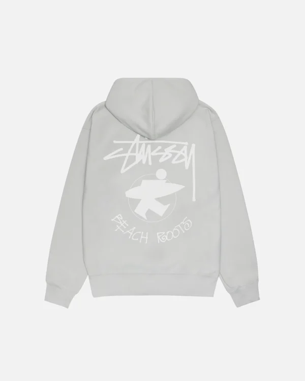 STUSSY BEACH ROOTS ZIP HOODIE GREY