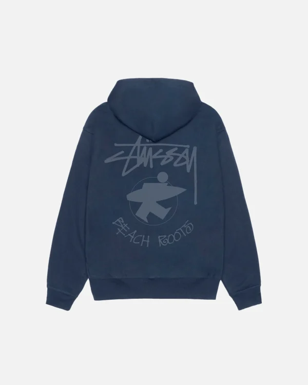 BEACH ROOTS ZIP HOODIE STUSSY NAVY