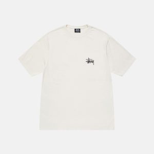 BASIC STÜSSY TEE PIGMENT DYED WHITE