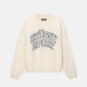 STÜSSY SPORT RELAXED OVERSIZED CREW – Cream