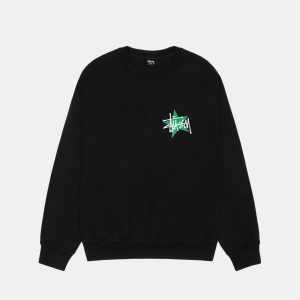 STÜSSY STAR CREW PIGMENT DYED- Black