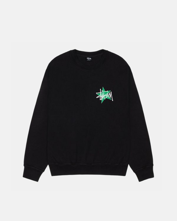 STÜSSY STAR CREW PIGMENT DYED- Black