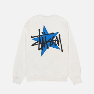 STÜSSY STAR CREW PIGMENT DYED – White