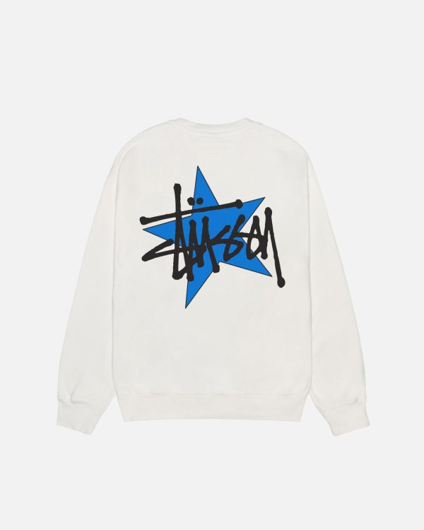 STÜSSY STAR CREW PIGMENT DYED – White