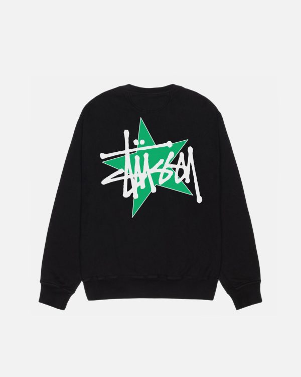 STÜSSY STAR CREW PIGMENT DYED- Black