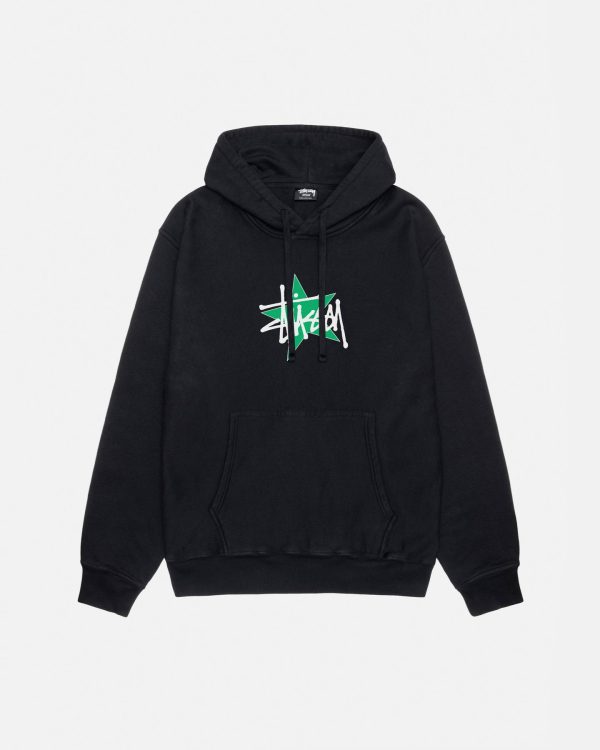 STÜSSY STAR HOODIE PIGMENT DYED BLACK