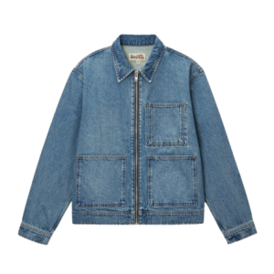 ZIP WORK JACKET DENIM-Blue